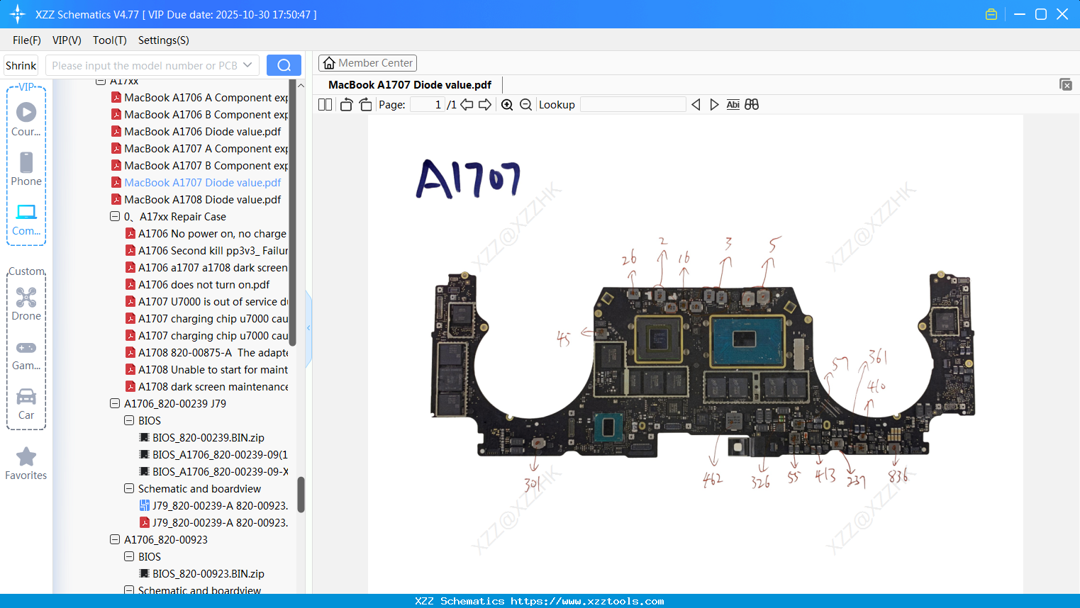 Laptop Apple MacBook A1707 Diode Value